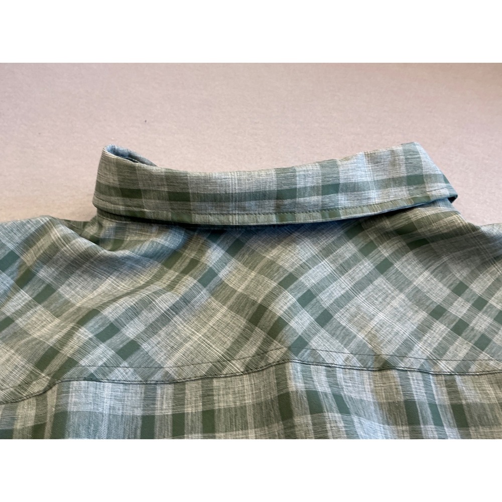 Orvis Short Sleeve Button Down Shirt Green Plaid Hiking Outdoor XXL Classic Fit - Picture 5 of 14